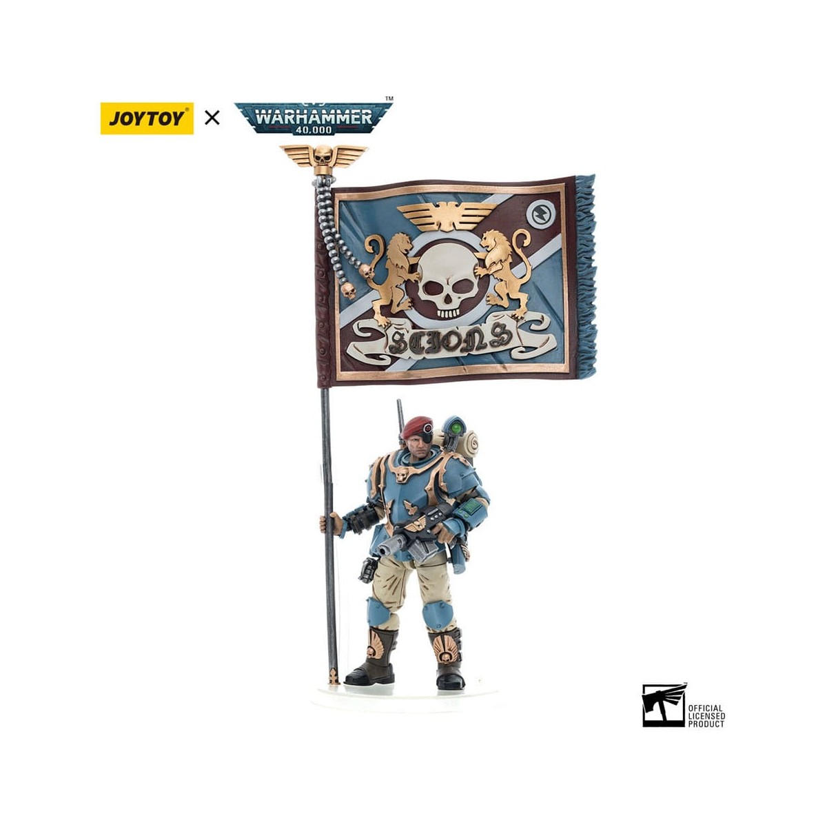 JoyToy Space Marines - Astra Militarum Tempestus - Scions Squad 55Th Kappic Eagles Banner Bearer 1/18 - Warhammer 40K