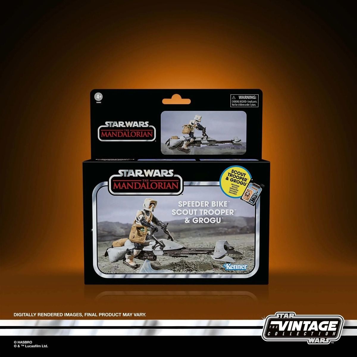 Hasbro - Star Wars The Vintage Collection - Speeder Bike, Scout Trooper & Grogu - The Mandalorian