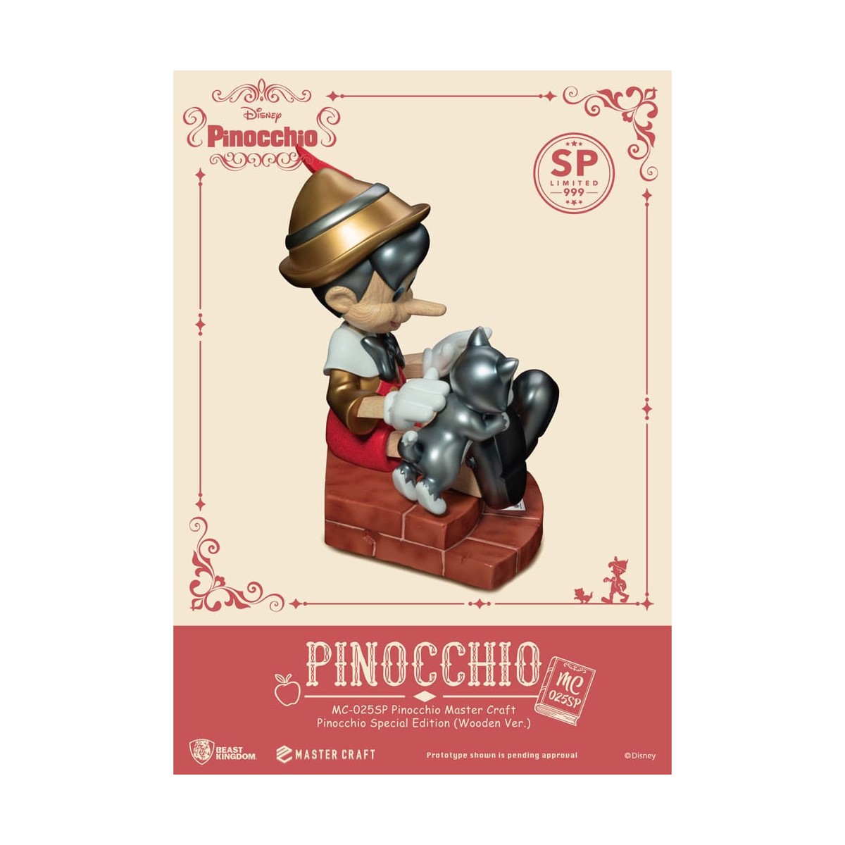 Beast Kingdom Disney - Master Craft Pinocchio Wooden Ver. Sonderausgabe