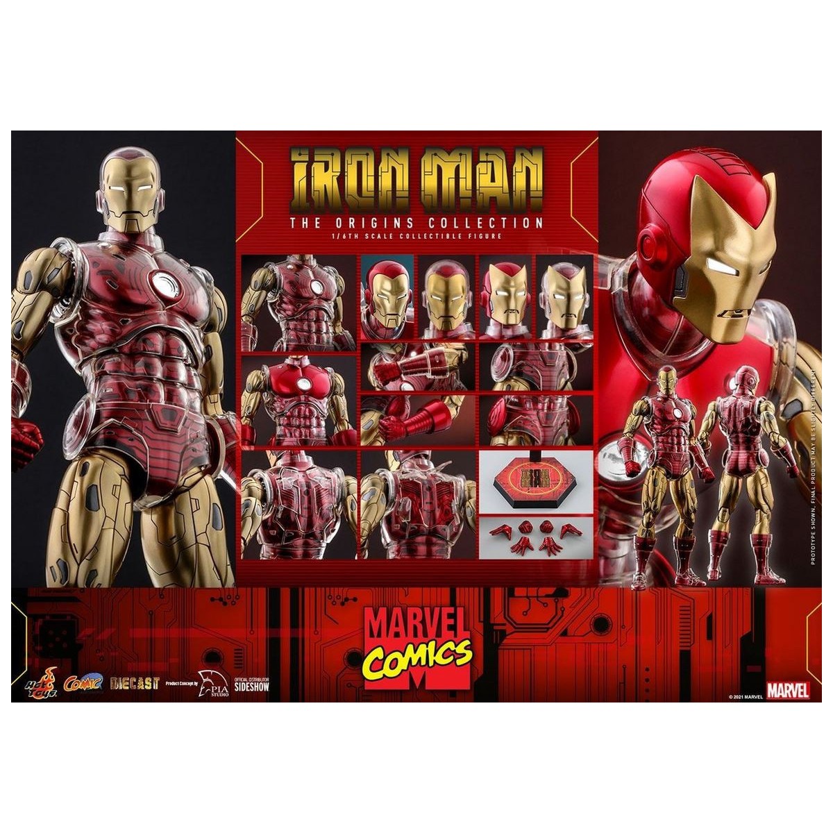 Hot toys - Iron Man - Marvel The Origins Collection Comic Figurine 1/6