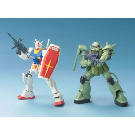 Bandai - Gunpla - Gundam 1/144 HG - Gunpla Starter Set RX-78-2 und MS-06F Zaku II - Mobile Suit Gundam