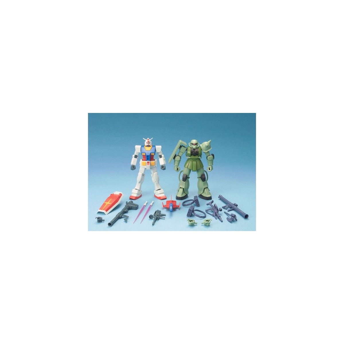 Bandai - Gunpla - Gundam 1/144 HG - Gunpla Starter Set RX-78-2 und MS-06F Zaku II - Mobile Suit Gundam