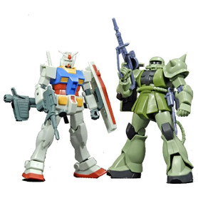 Bandai - Gunpla - Gundam 1/144 HG - Gunpla Starter Set RX-78-2 und MS-06F Zaku II - Mobile Suit Gundam
