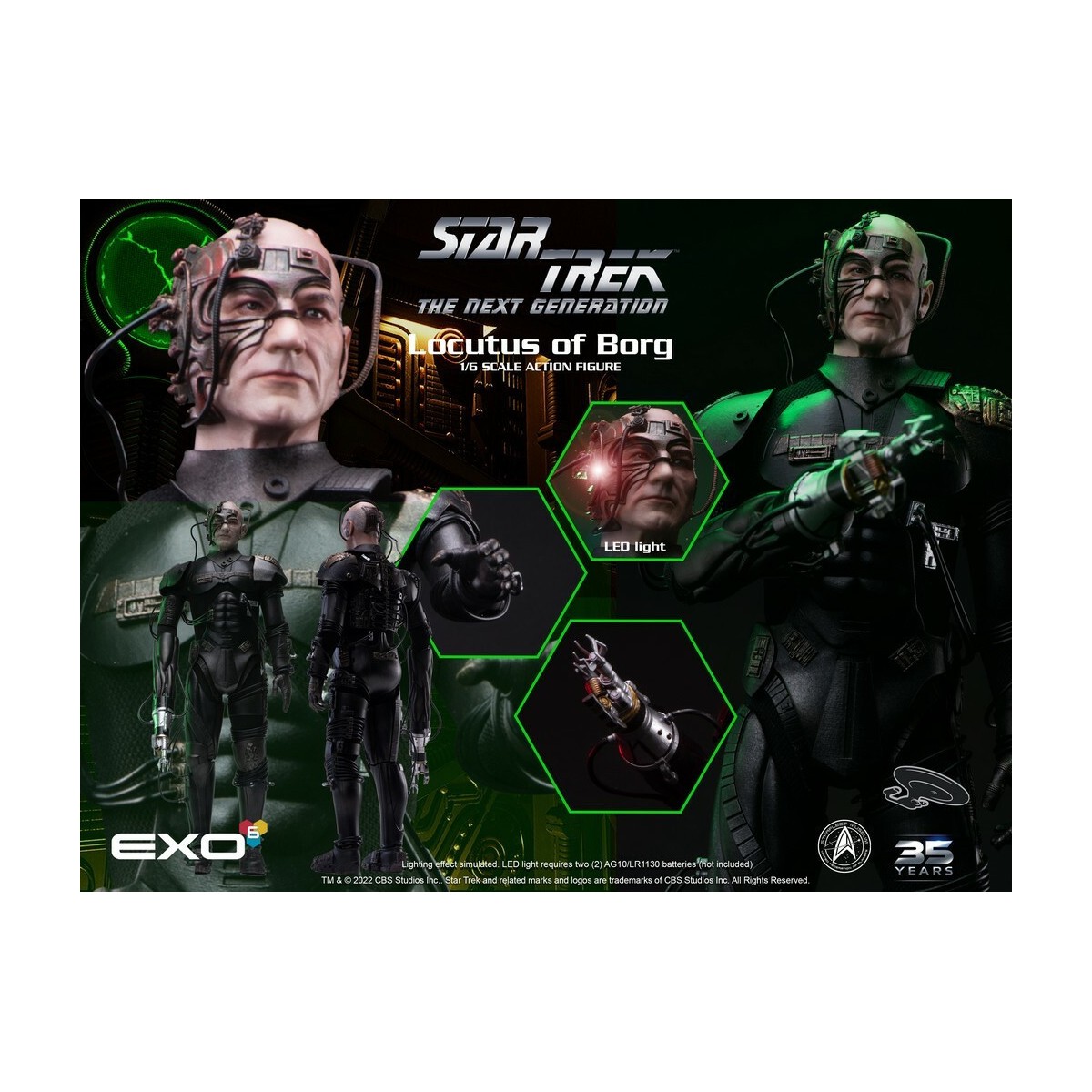 EXO-6 - Locutus of Borg - Star Trek: The Next Generation Actionfigur 1/6