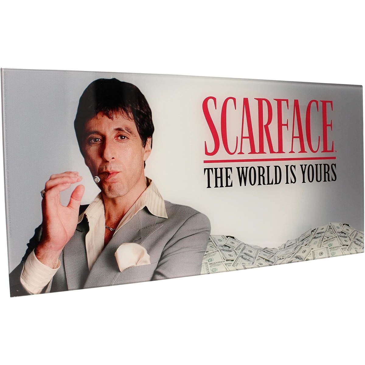 SD Toys - Scarface Glasposter "The World is yours" grauer Hintergrund