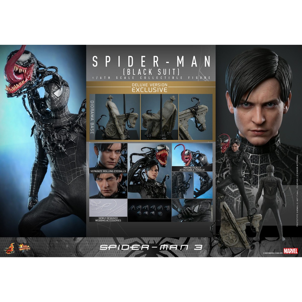Hot Toys Marvel Spider-Man 3 - Spider man Black Suit Deluxe
