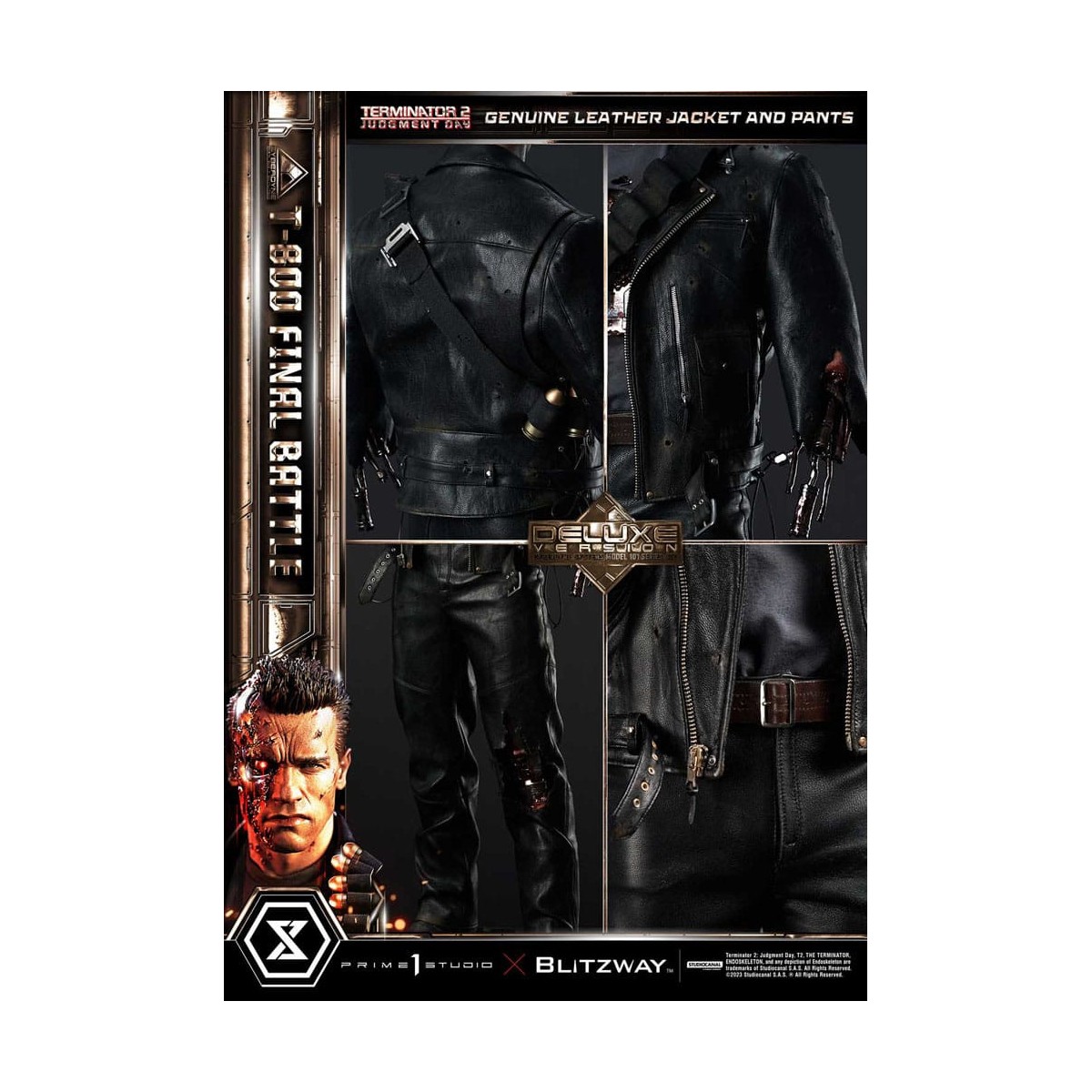 Prime 1 - Terminator 2 Judgment Day T-800 Final Battle Deluxe Bonus Version - Museum Masterline Series 1/3