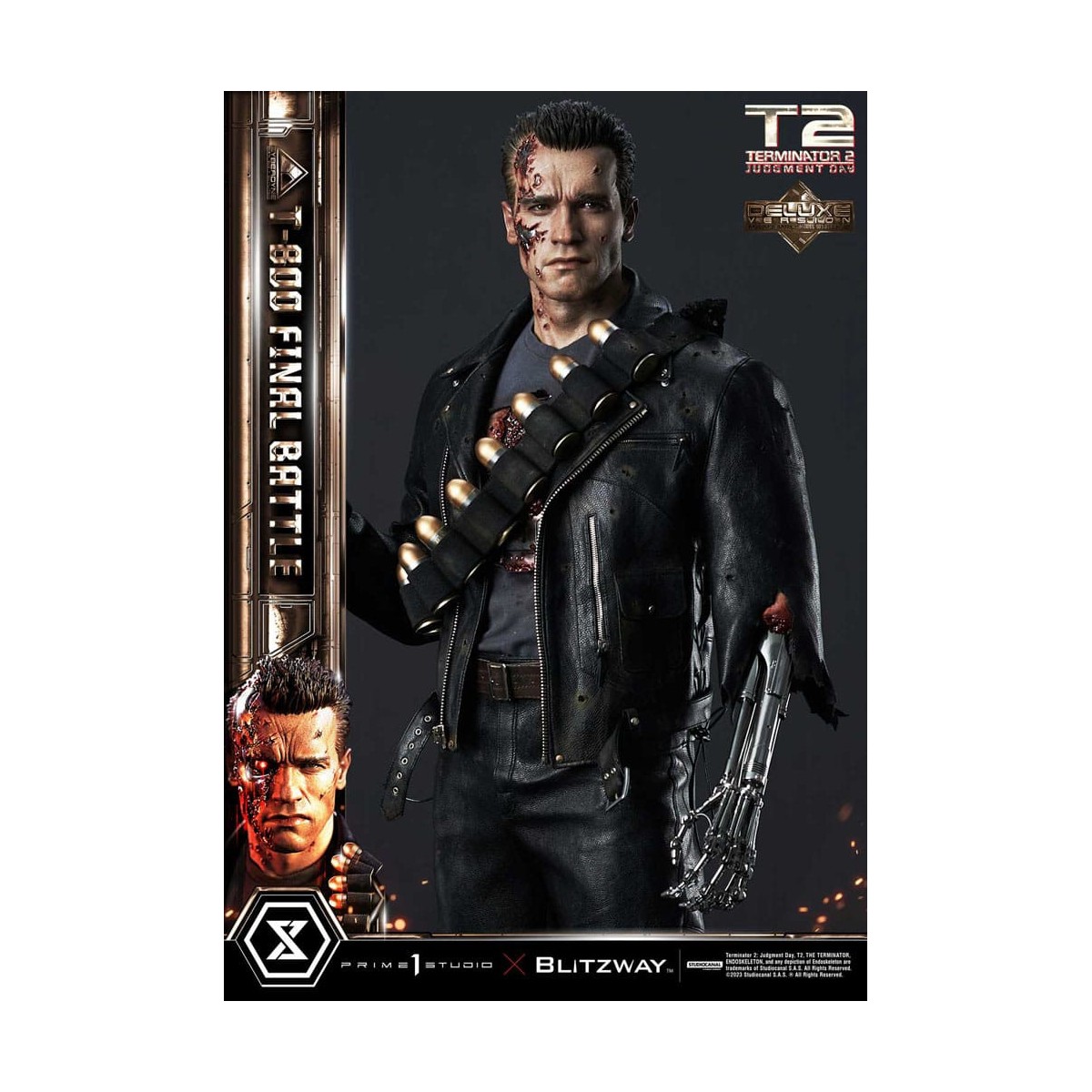 Prime 1 - Terminator 2 Judgment Day T-800 Final Battle Deluxe Bonus Version - Museum Masterline Series 1/3