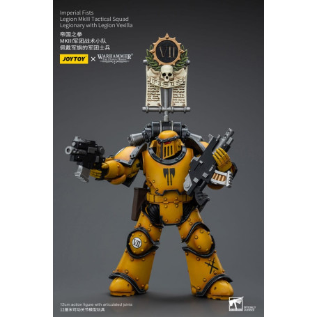 JoyToy - Imperial Fists - Legion MkIII Tactical Squad Legionary with Legion Vexilla - 1/18 - The Horus Heresy