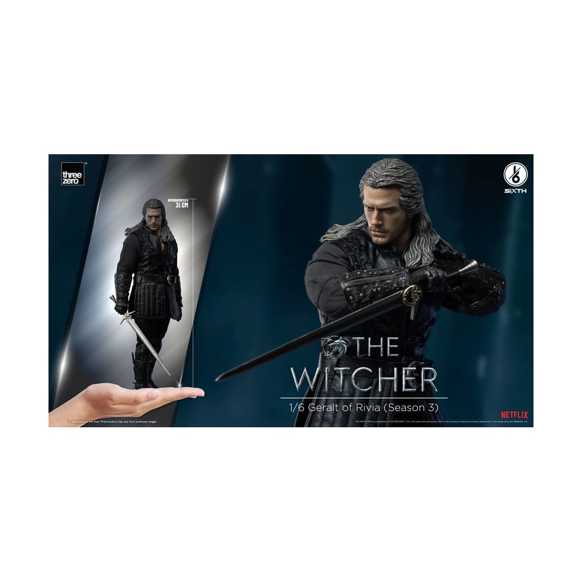 Threezero- Geralt of Rivia 1/6 - The Witcher Season 3