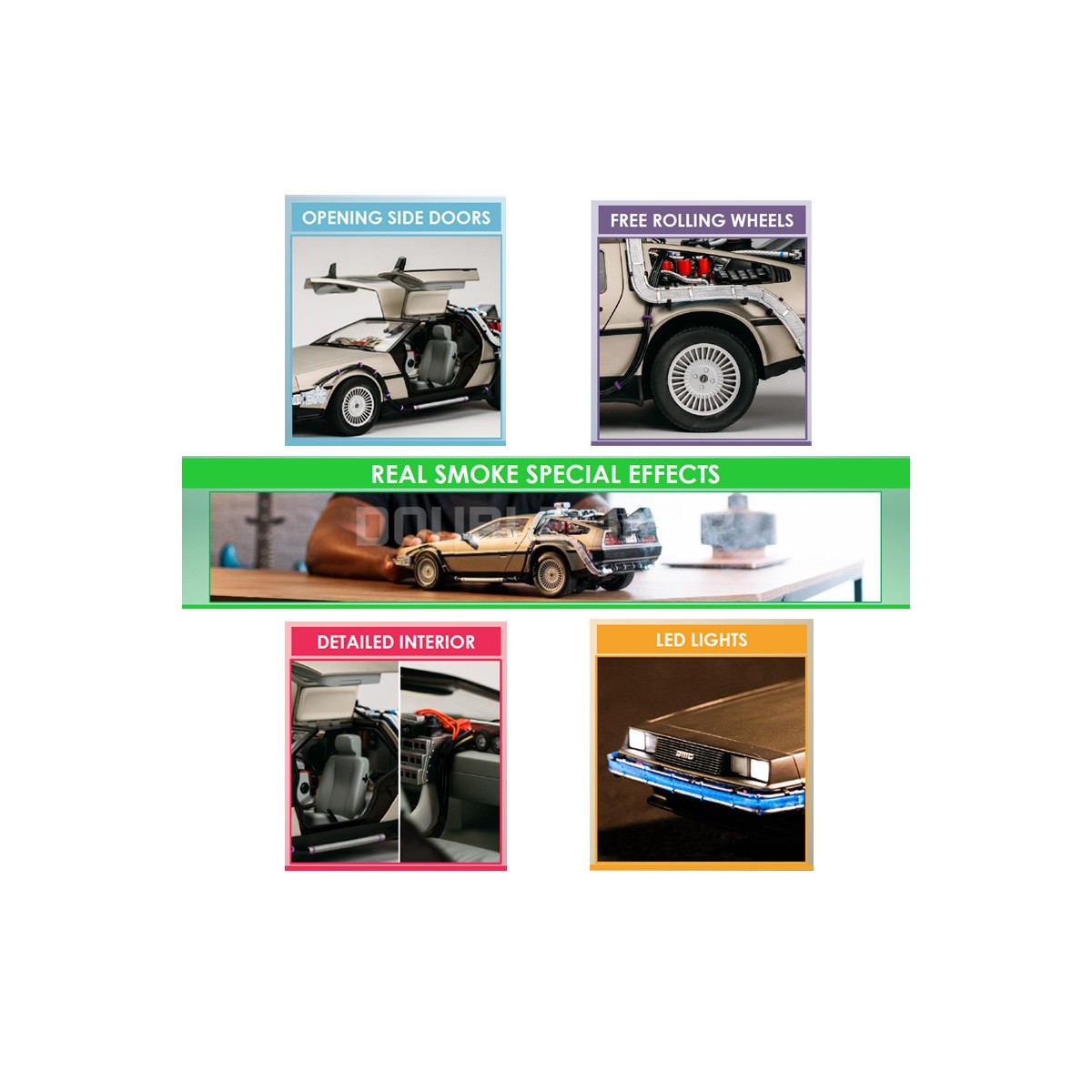 Takara Tomy - Back to the Future - Die Besetzung der Time Machine Replica DeLorean