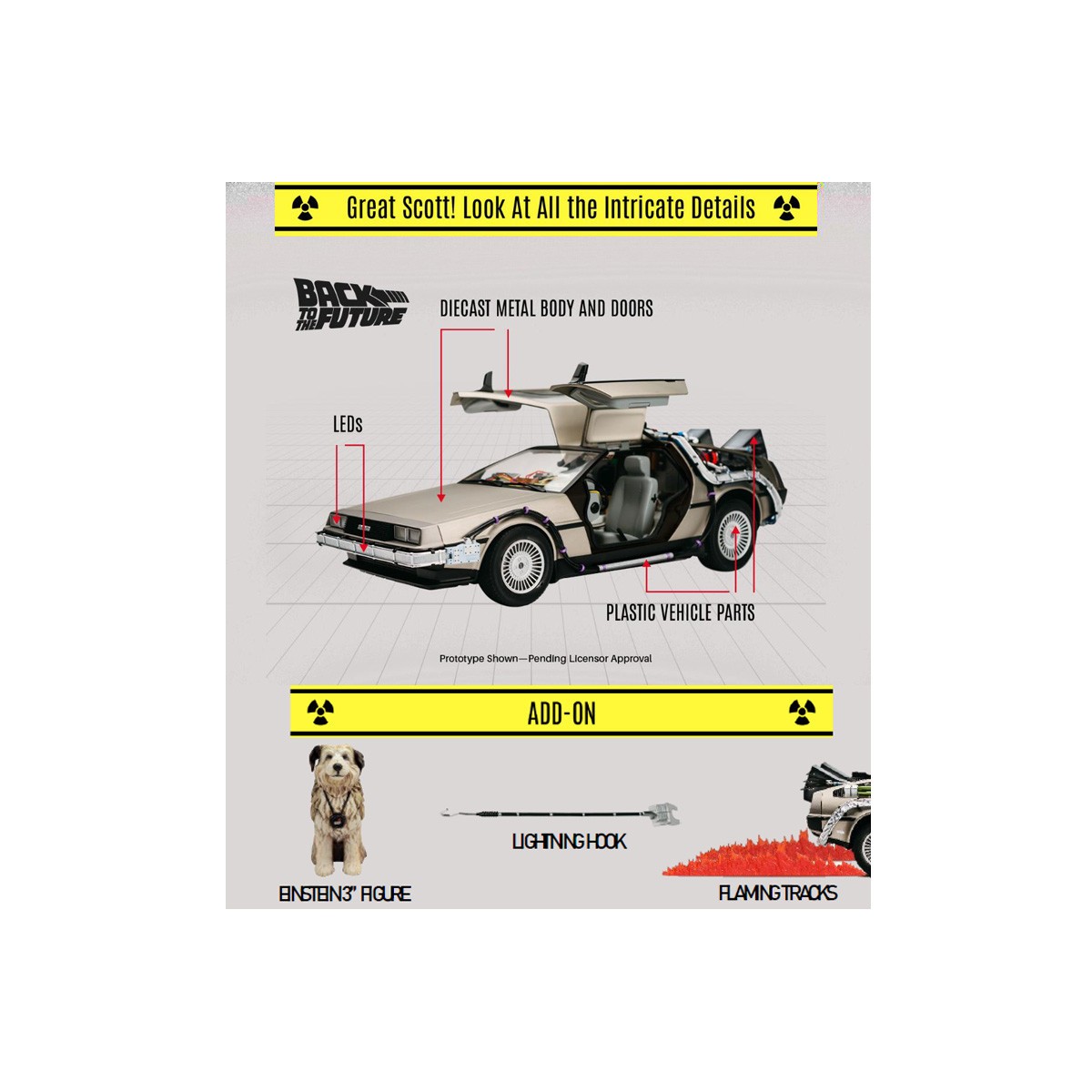 Takara Tomy - Back to the Future - Die Besetzung der Time Machine Replica DeLorean