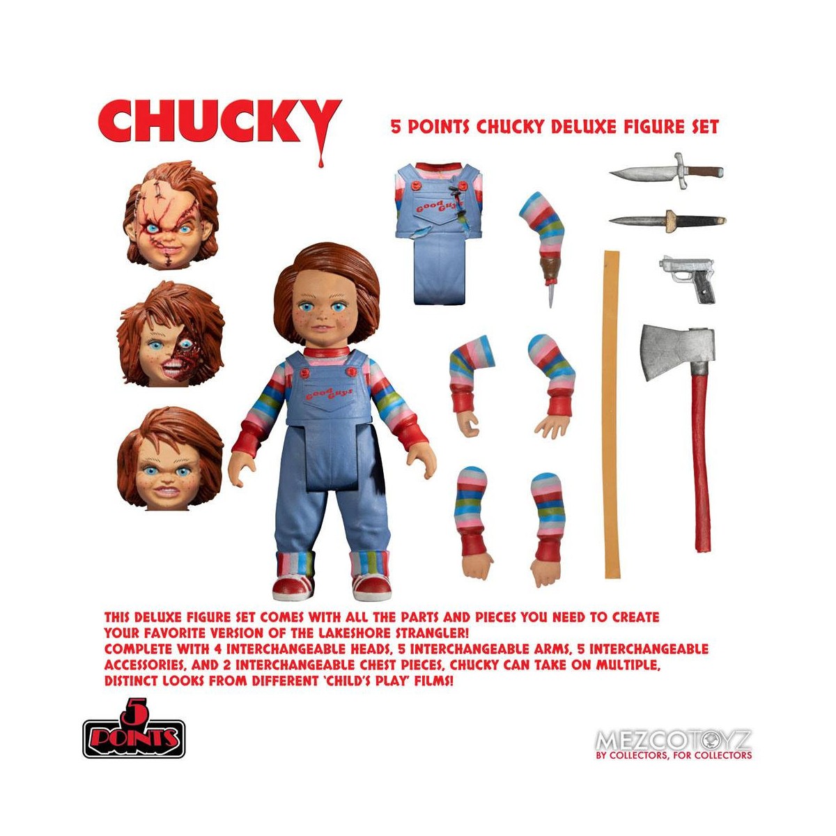 Mezco 5 Points - Chucky Deluxe Figurenset - Child's Play