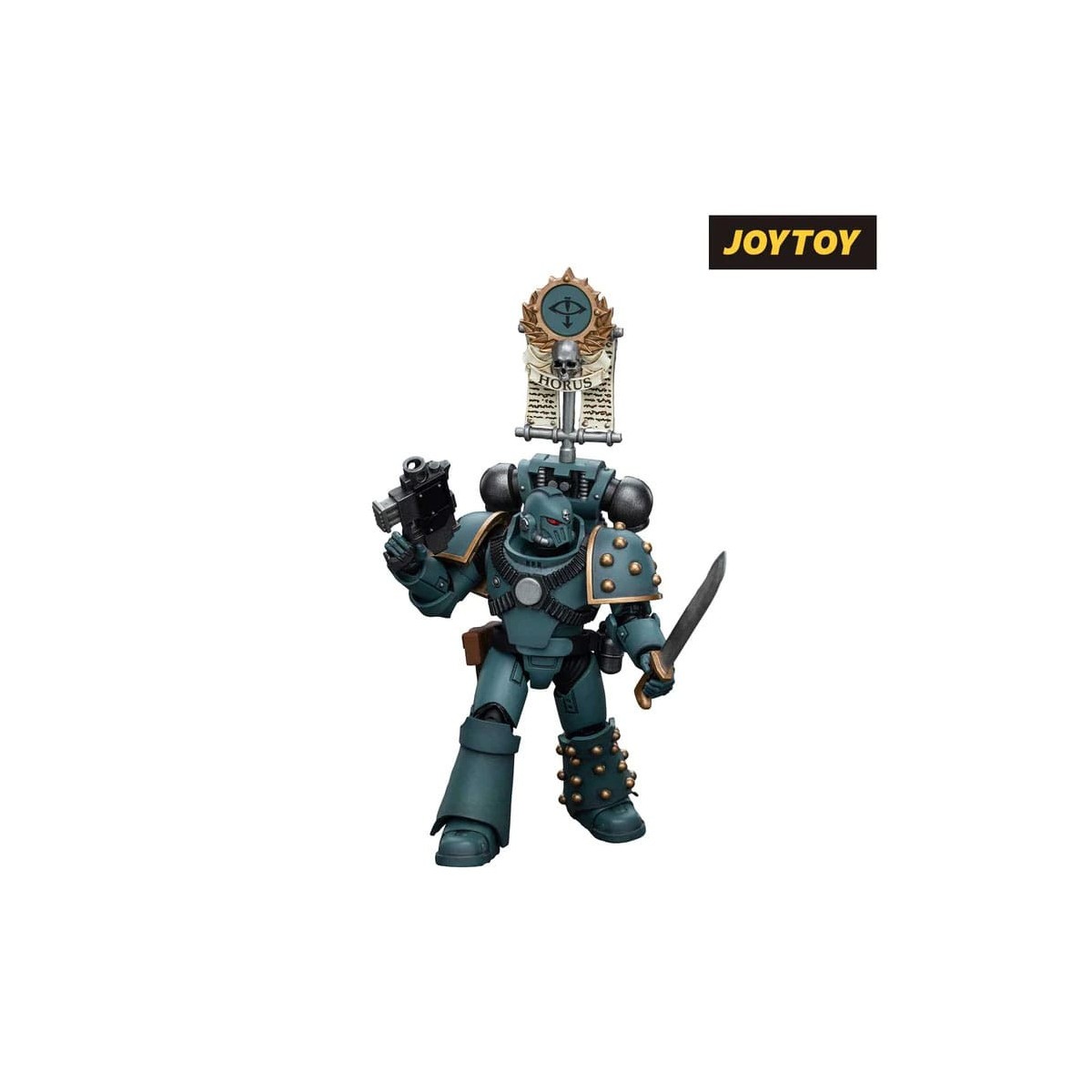 JoyToy Space Marines - Sons of Horus - MKIV Tactical Squad Legionary with Legion Vexilla 1/18 - Warhammer 40K