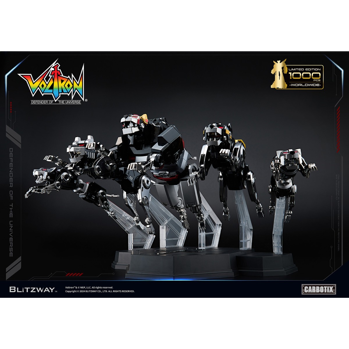 Blitzway - BLACK VOLTRON - Voltron: Defender of the Universe Actionfigur Carbotix