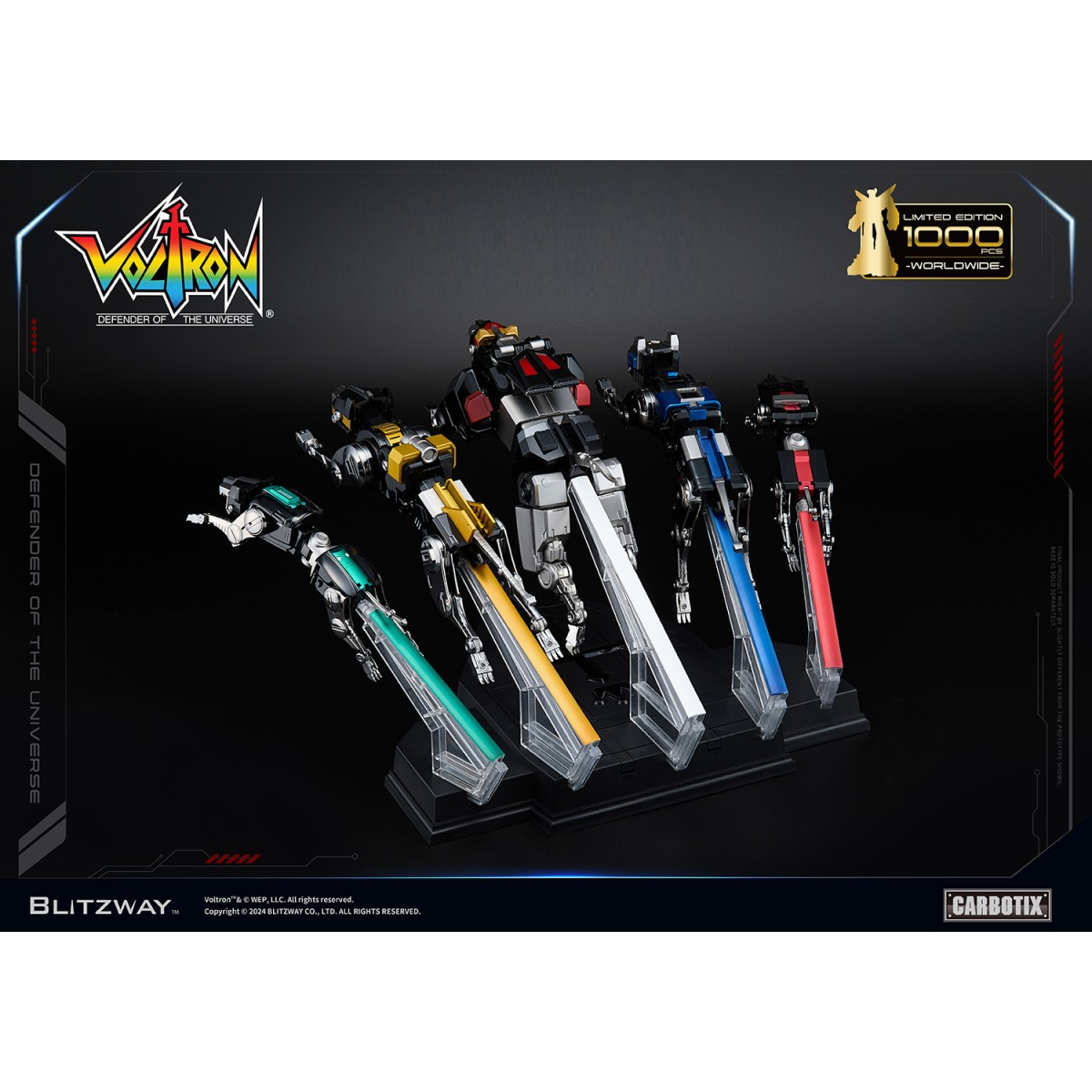 Blitzway - BLACK VOLTRON - Voltron: Defender of the Universe Actionfigur Carbotix