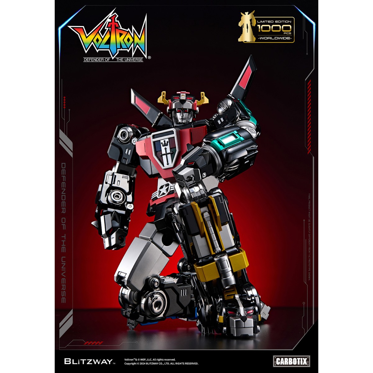 Blitzway - BLACK VOLTRON - Voltron: Defender of the Universe Actionfigur Carbotix
