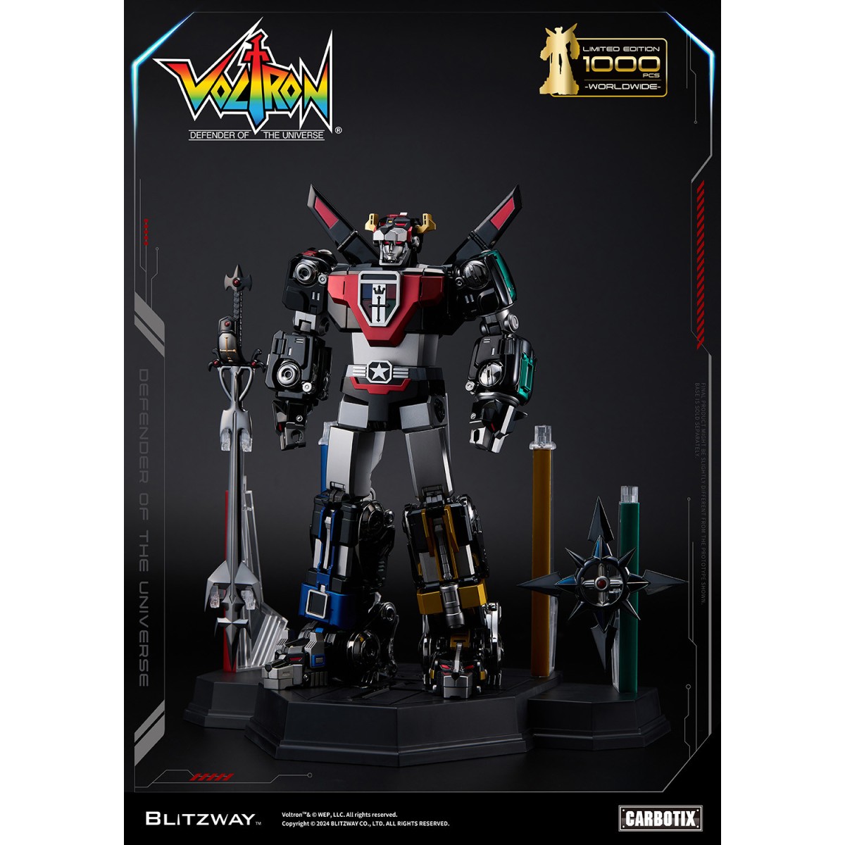 Blitzway - BLACK VOLTRON - Voltron: Defender of the Universe Actionfigur Carbotix