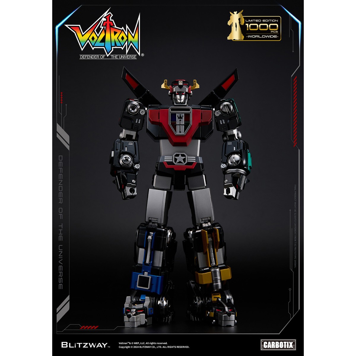 Blitzway - BLACK VOLTRON - Voltron: Defender of the Universe Actionfigur Carbotix