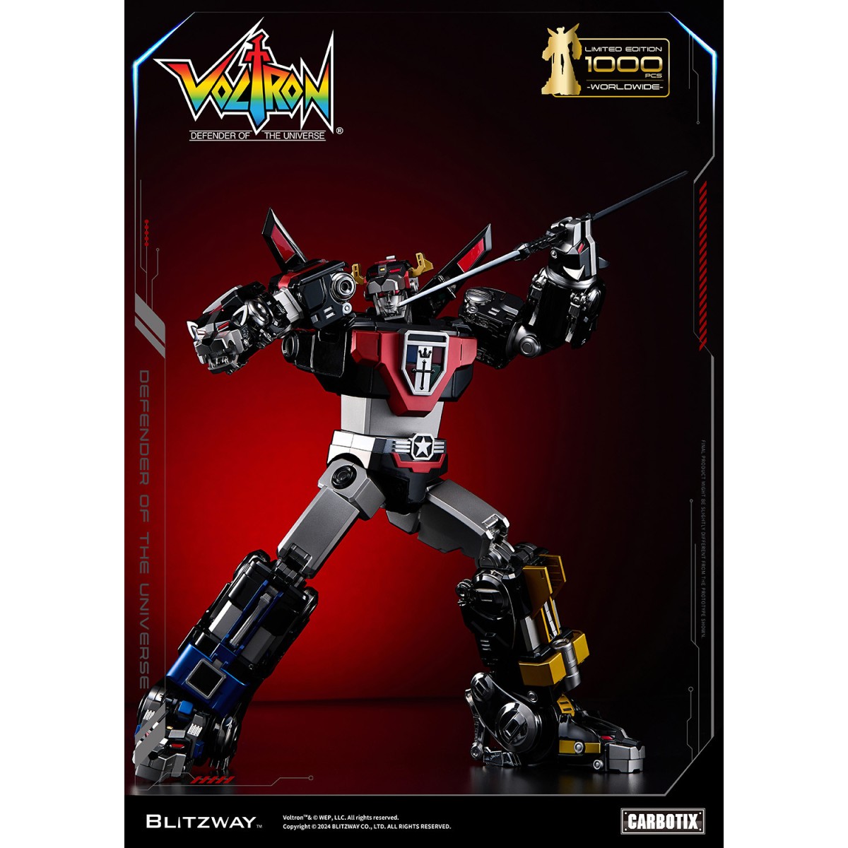 Blitzway - BLACK VOLTRON - Voltron: Defender of the Universe Actionfigur Carbotix
