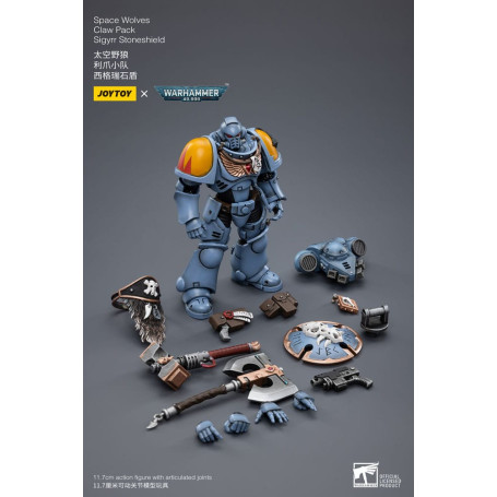 JoyToy Space Marines - Space Wolves - Claw Pack Sigyrr Stoneshield 1/18 - Warhammer 40K