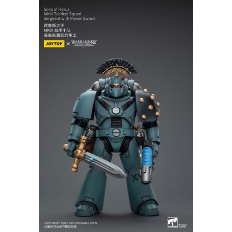 JoyToy Space Marines - Sons of Horus - MKIV Tactical Squad Sergeant with Power Sword 1/18 - Warhammer 40K