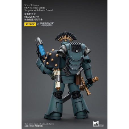 JoyToy Space Marines - Sons of Horus - MKIV Tactical Squad Sergeant with Power Sword 1/18 - Warhammer 40K