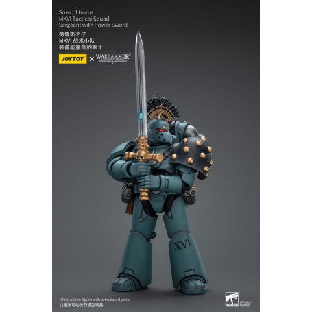 JoyToy Space Marines - Sons of Horus - MKIV Tactical Squad Sergeant with Power Sword 1/18 - Warhammer 40K