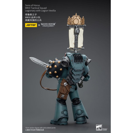 JoyToy Space Marines - Sons of Horus - MKIV Tactical Squad Legionary with Legion Vexilla 2 1/18 - Warhammer 40K