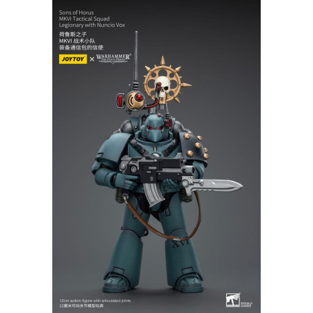 JoyToy Space Marines - Sons of Horus - MKIV Tactical Squad Legionary with Legionary with Nuncio Vox 1/18 - Warhammer 40K