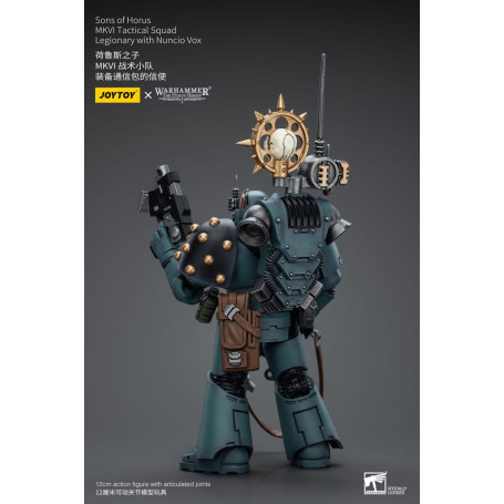 JoyToy Space Marines - Sons of Horus - MKIV Tactical Squad Legionary with Legionary with Nuncio Vox 1/18 - Warhammer 40K