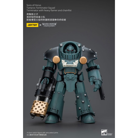 JoyToy - Sons of Horus - Tartaros Terminator Squad Terminator With Heavy Flamer And Chainfist 1/18 - WH40K
