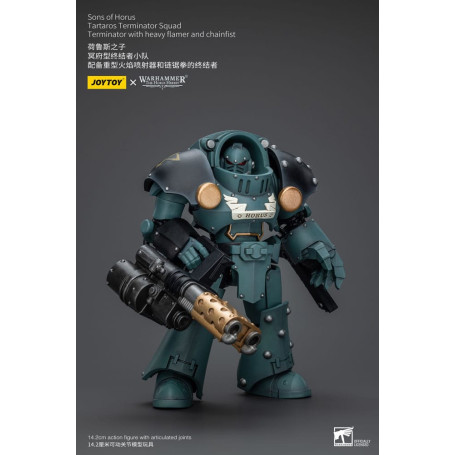 JoyToy - Sons of Horus - Tartaros Terminator Squad Terminator With Heavy Flamer And Chainfist 1/18 - WH40K