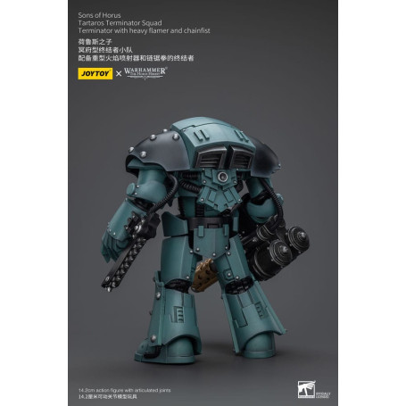 JoyToy - Sons of Horus - Tartaros Terminator Squad Terminator With Heavy Flamer And Chainfist 1/18 - WH40K