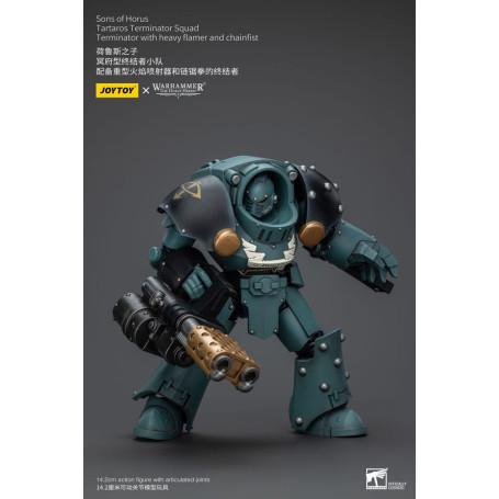 JoyToy - Sons of Horus - Tartaros Terminator Squad Terminator With Heavy Flamer And Chainfist 1/18 - WH40K