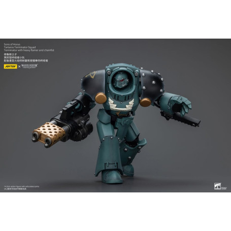 JoyToy - Sons of Horus - Tartaros Terminator Squad Terminator With Heavy Flamer And Chainfist 1/18 - WH40K