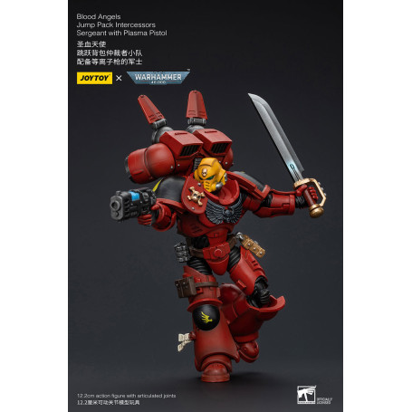 JoyToy Space Marines - Blood Angels Jump Pack Intercessors Sergeant With Plasma Pistol - 1/18 - Warhammer 40K