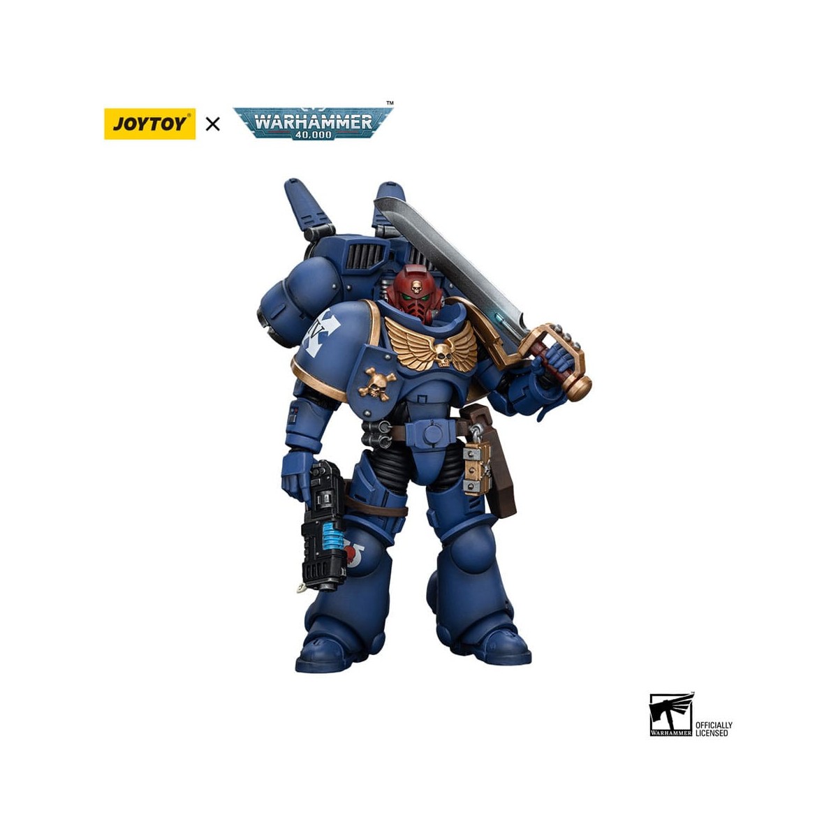 JoyToy - Space Marines - Ultramarines - Jump Pack Intercessors Sergeant With Plasma Pistol And Power Sword 1/18