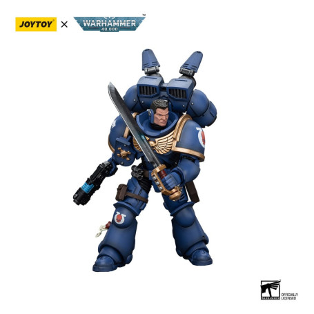 JoyToy - Space Marines - Ultramarines - Jump Pack Intercessors Sergeant With Plasma Pistol And Power Sword 1/18