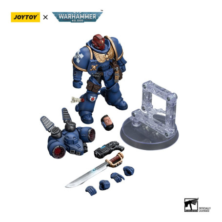 JoyToy - Space Marines - Ultramarines - Jump Pack Intercessors Sergeant With Plasma Pistol And Power Sword 1/18