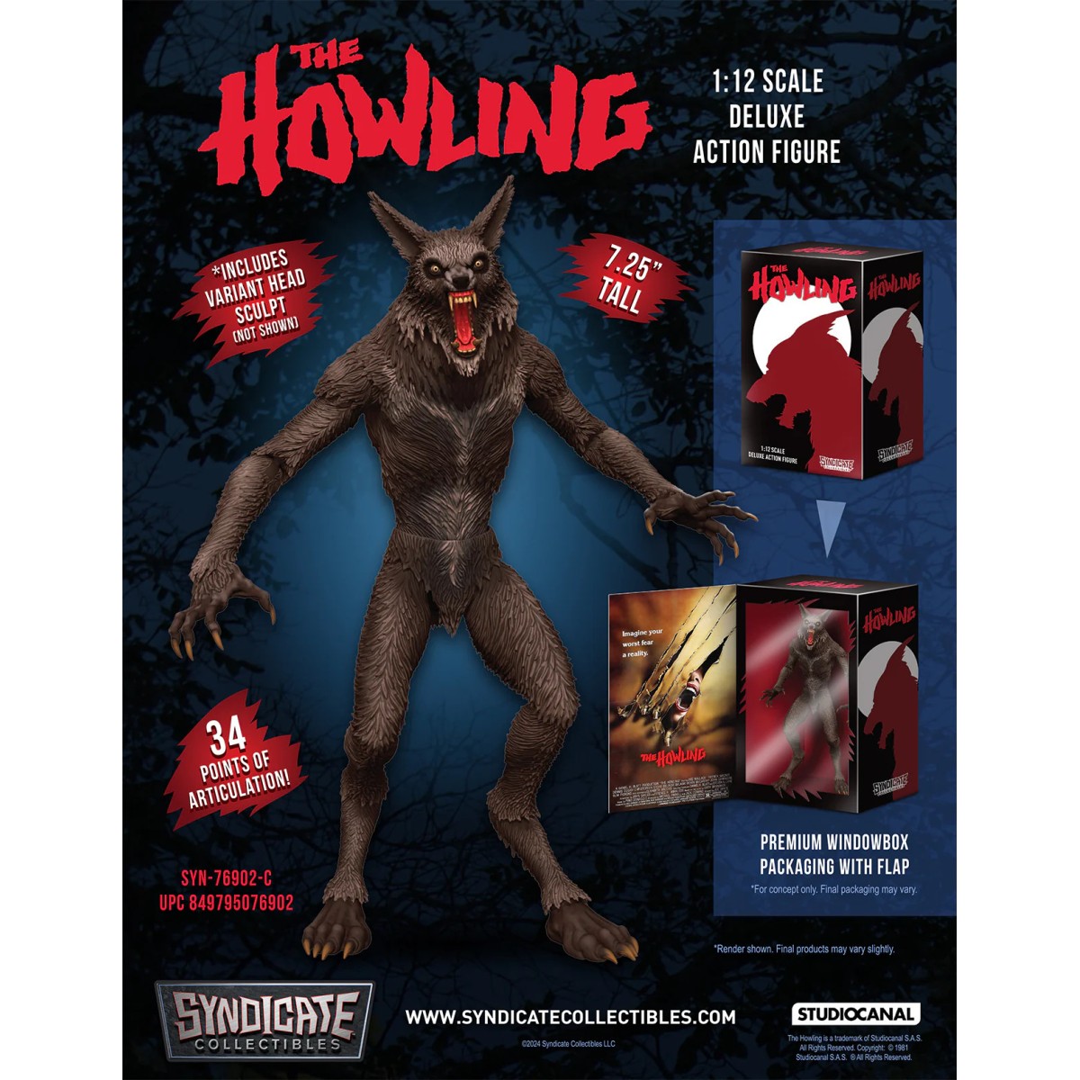 Syndicate Collectibles - The Howling - Werewolf 1/12