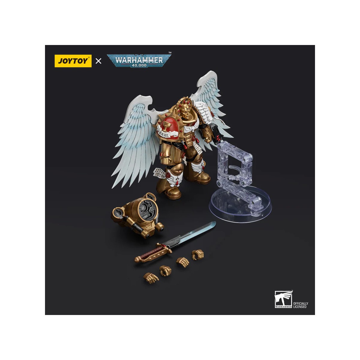 JoyToy Space Marines - Blood Angels Sanguinary Guard - Blood Angels Sanguinary Guard with Power Sword 1/18