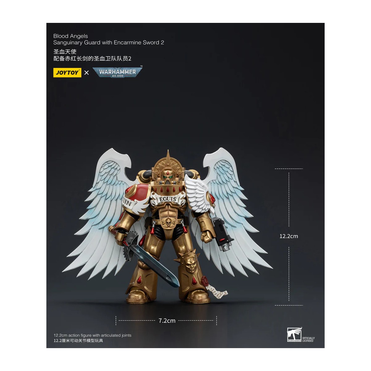JoyToy Space Marines - Blood Angels Sanguinary Guard - Blood Angels Sanguinary Guard with Power Sword 1/18