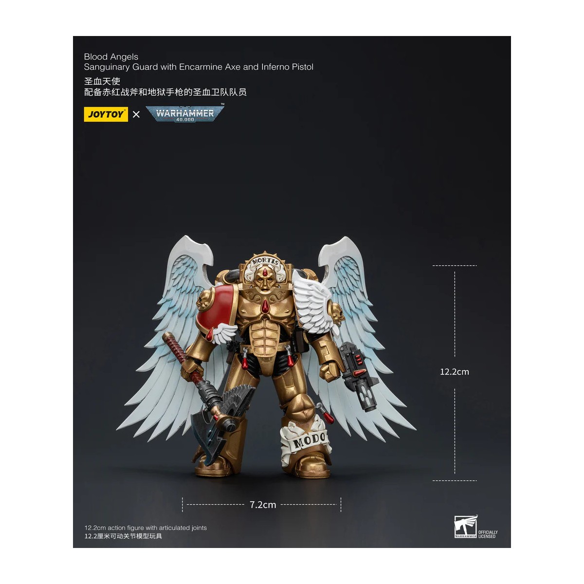 JoyToy Space Marines - Blood Angels Sanguinary Guard - Sanguinary Guard with Axe 2 1/18 - Warhammer 40K