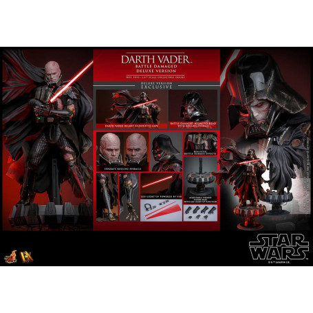 Hot toys Star Wars: Darth Vader Battle Damaged Deluxe Version MMS 1/6