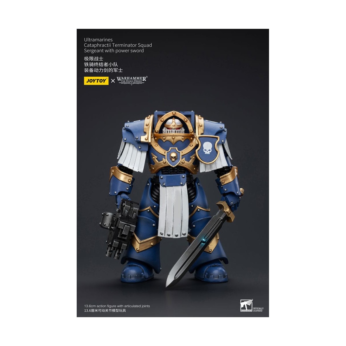 JoyToy - Space Marines - Ultramarines - Cataphractii Terminator Squad - Sergeant with Power Sword 1/18