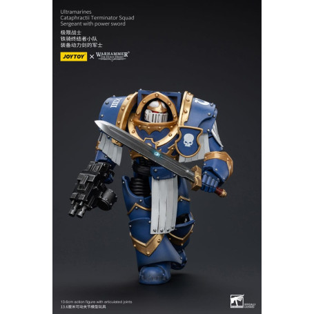 JoyToy - Space Marines - Ultramarines - Cataphractii Terminator Squad - Sergeant with Power Sword 1/18