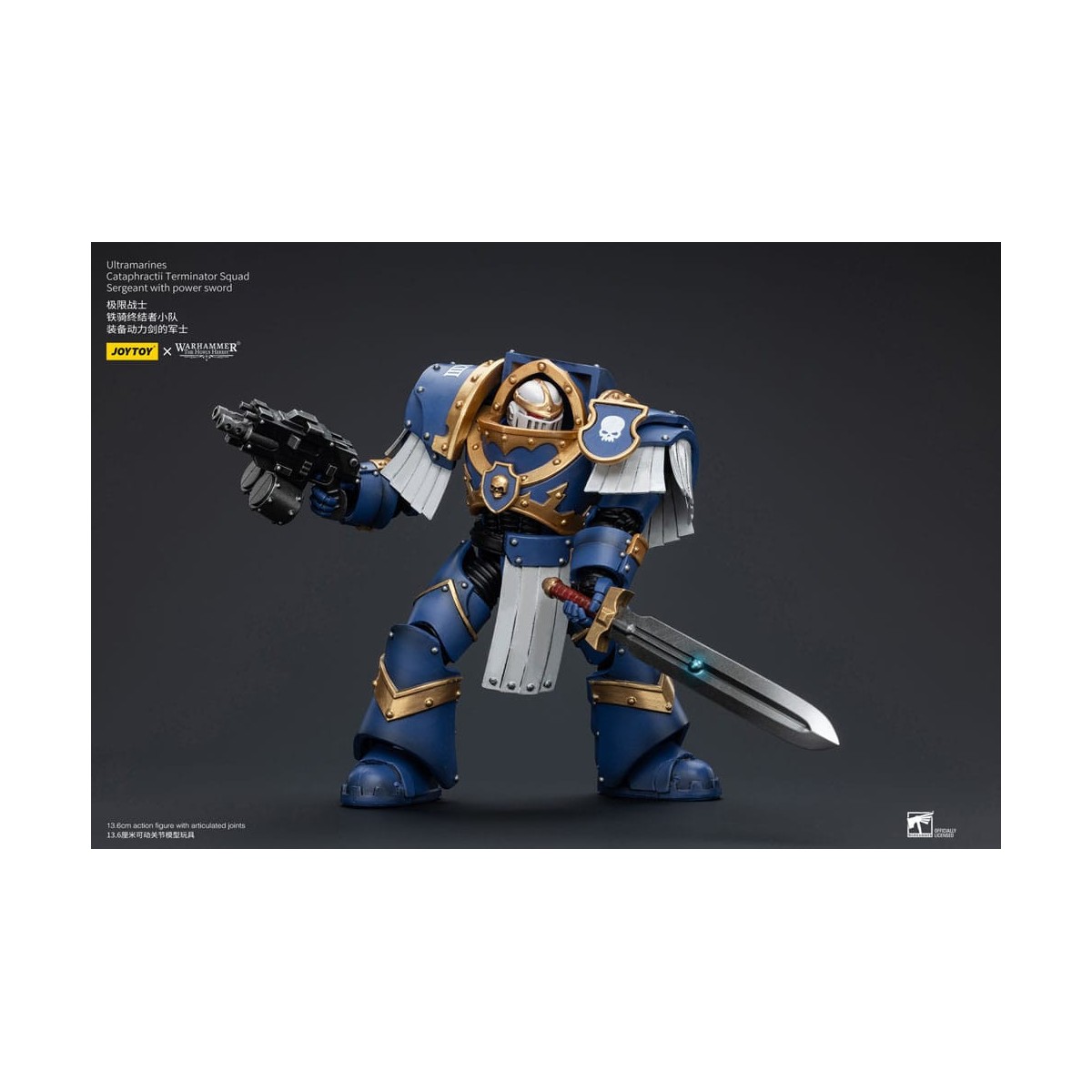 JoyToy - Space Marines - Ultramarines - Cataphractii Terminator Squad - Sergeant with Power Sword 1/18
