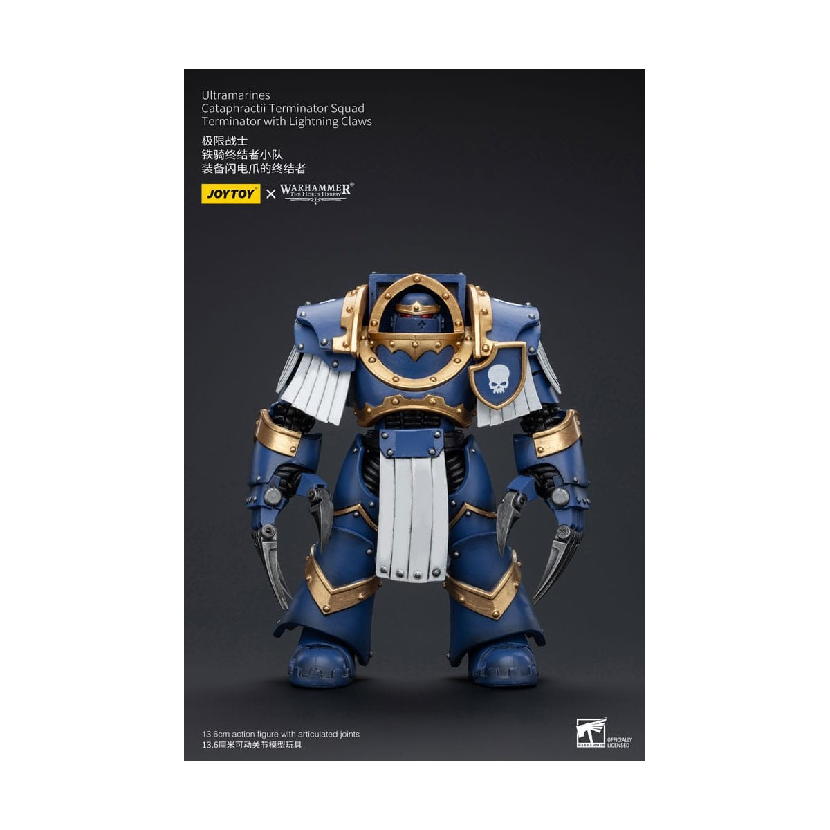 JoyToy - Space Marines - Ultramarines - Cataphractii Terminator Squad - Terminator with Lightning Claws 1/18