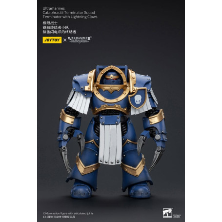 JoyToy - Space Marines - Ultramarines - Cataphractii Terminator Squad - Terminator with Lightning Claws 1/18